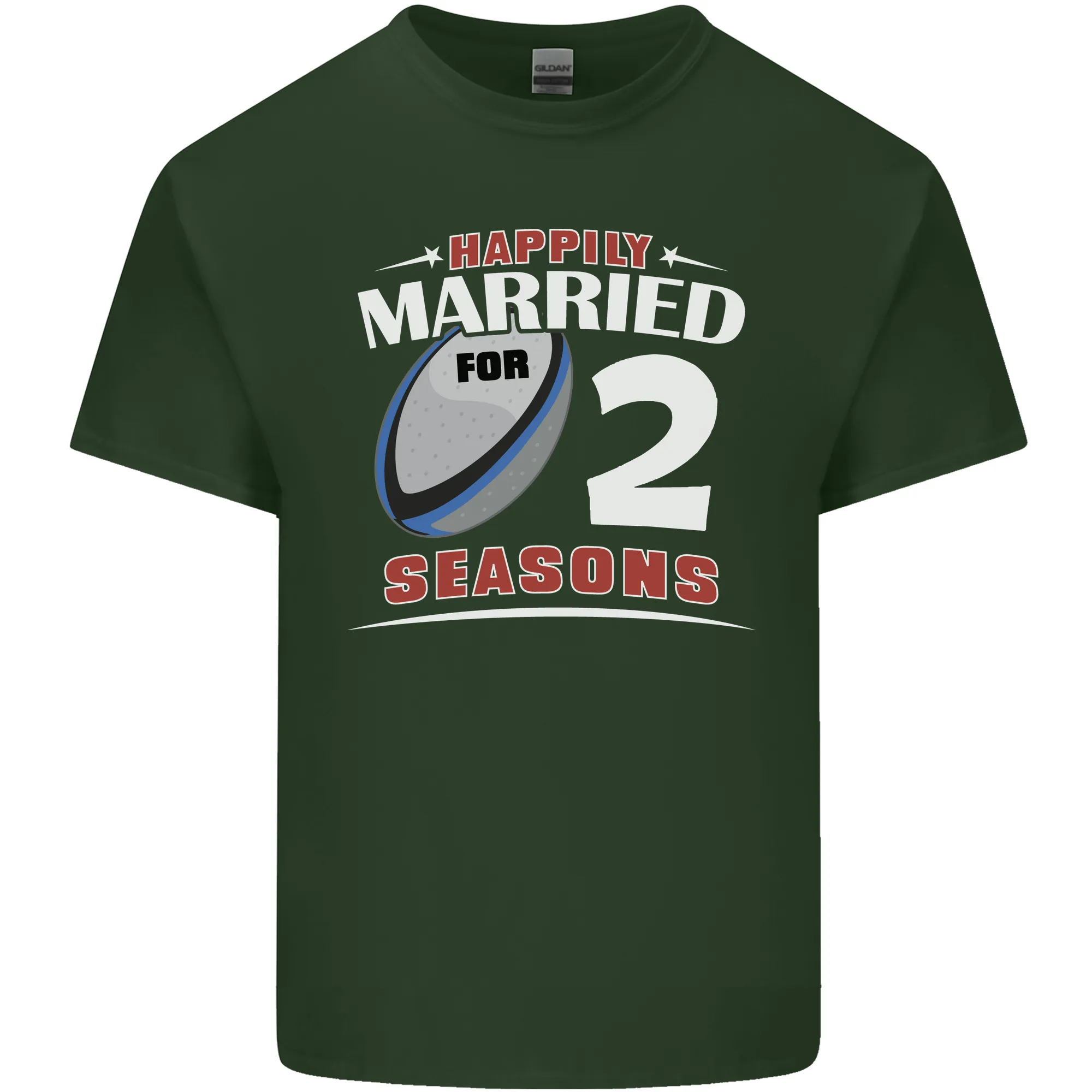 2 Year Wedding Anniversary 2nd Rugby Mens Light Cotton T-Shirt