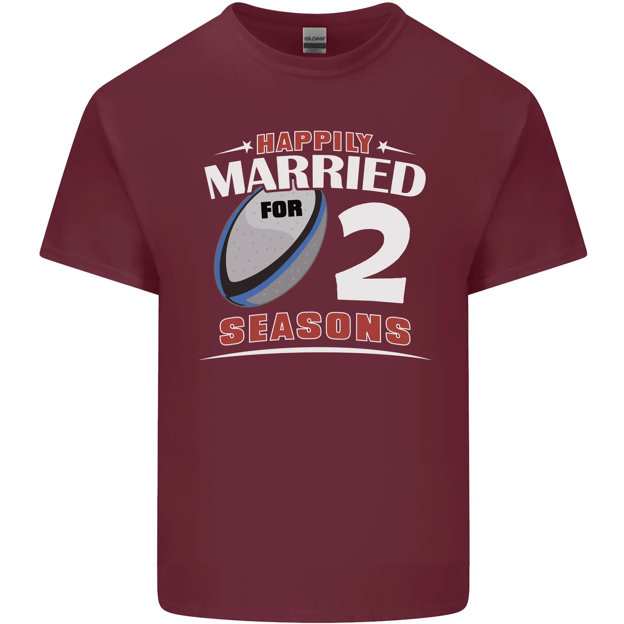 2 Year Wedding Anniversary 2nd Rugby Mens Light Cotton T-Shirt