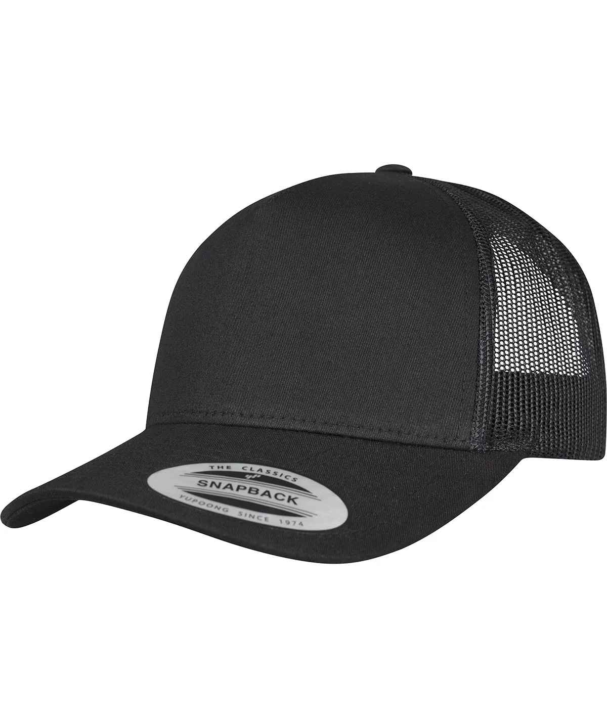 5-Panel retro trucker cap (6506) | Black