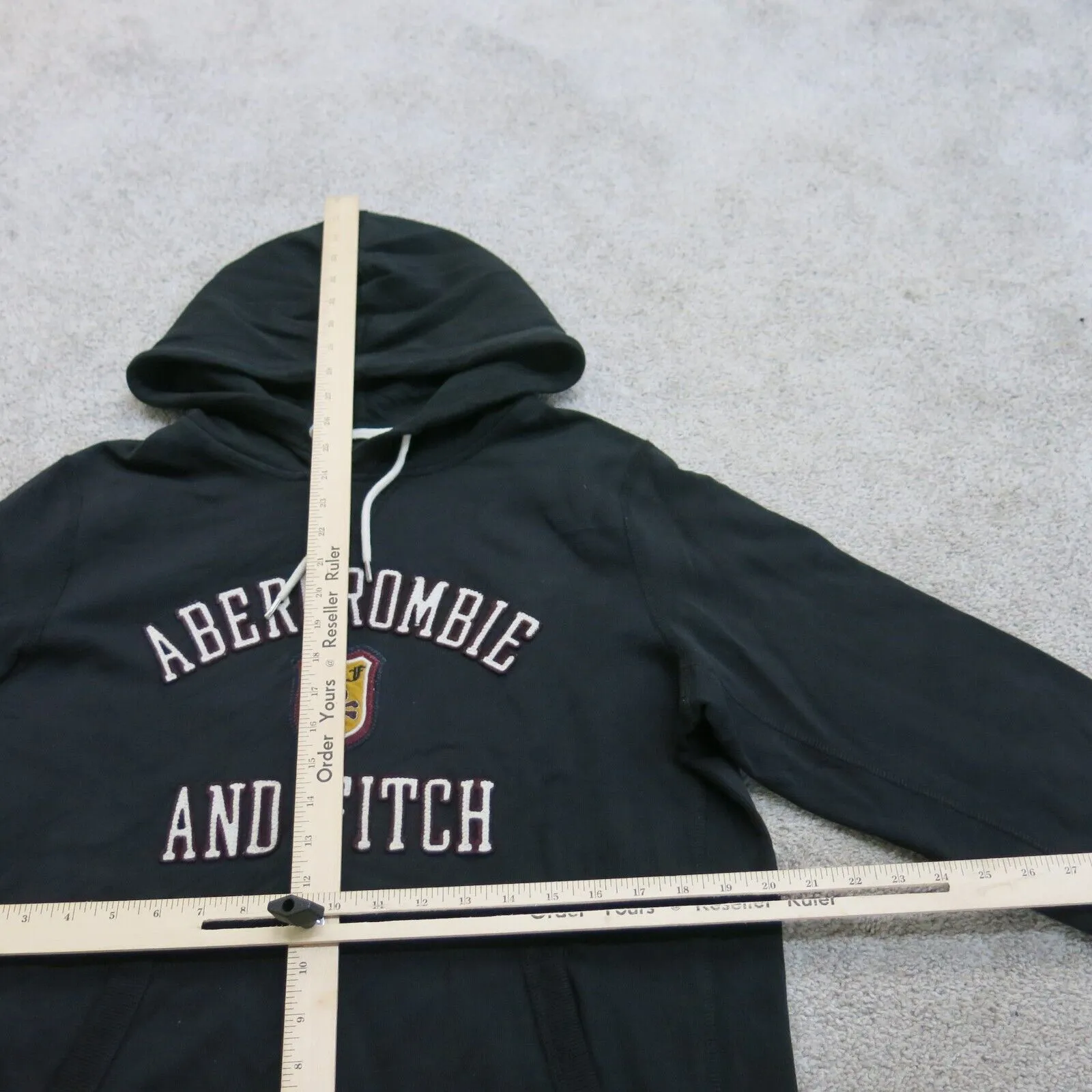 Abercrombie & Fitch Hoodie Mens M Black Pullover Sweatshirt Lightweight Outdoor