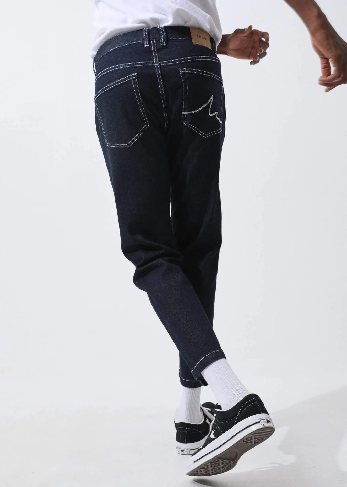 Afends Mens Ninety Twos - Denim Relaxed Fit Jeans - Indigo Rinse