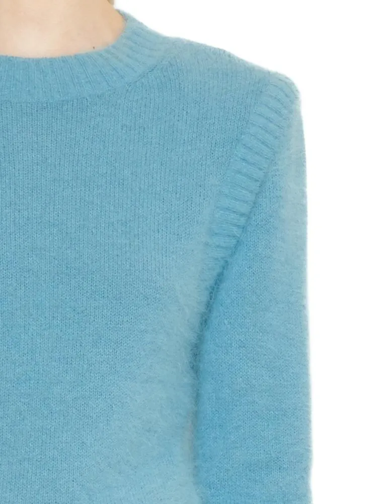 Alberta Ferretti Structured Shoulder Crewneck Jumper