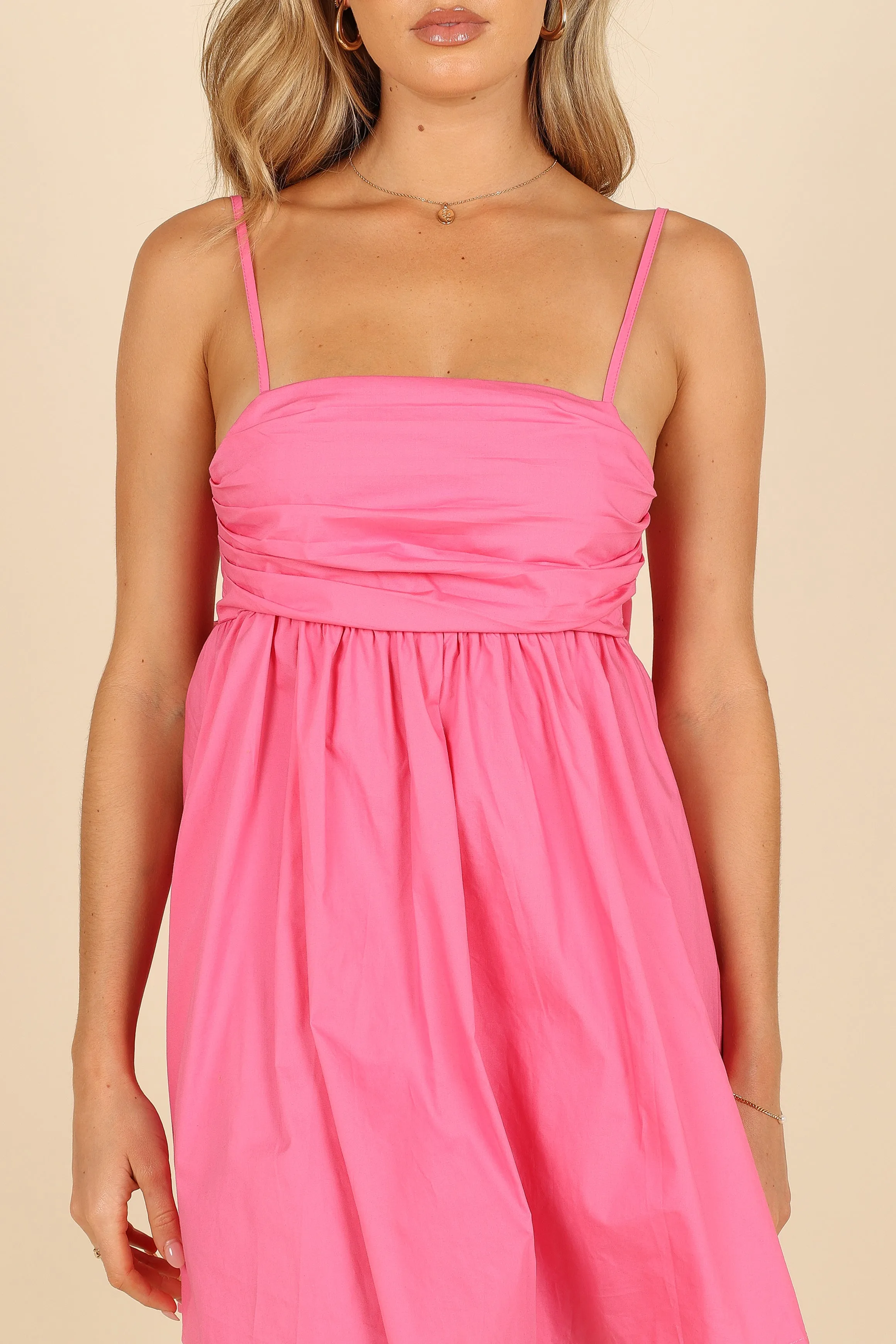 Alice Bow Back Mini Dress - Hot Pink