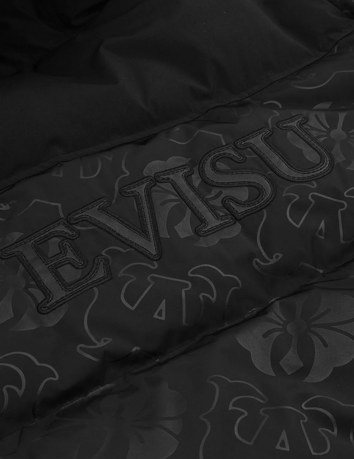 Allover Heat Seal Print and Logo Appliqué Regular Fit Down Coat