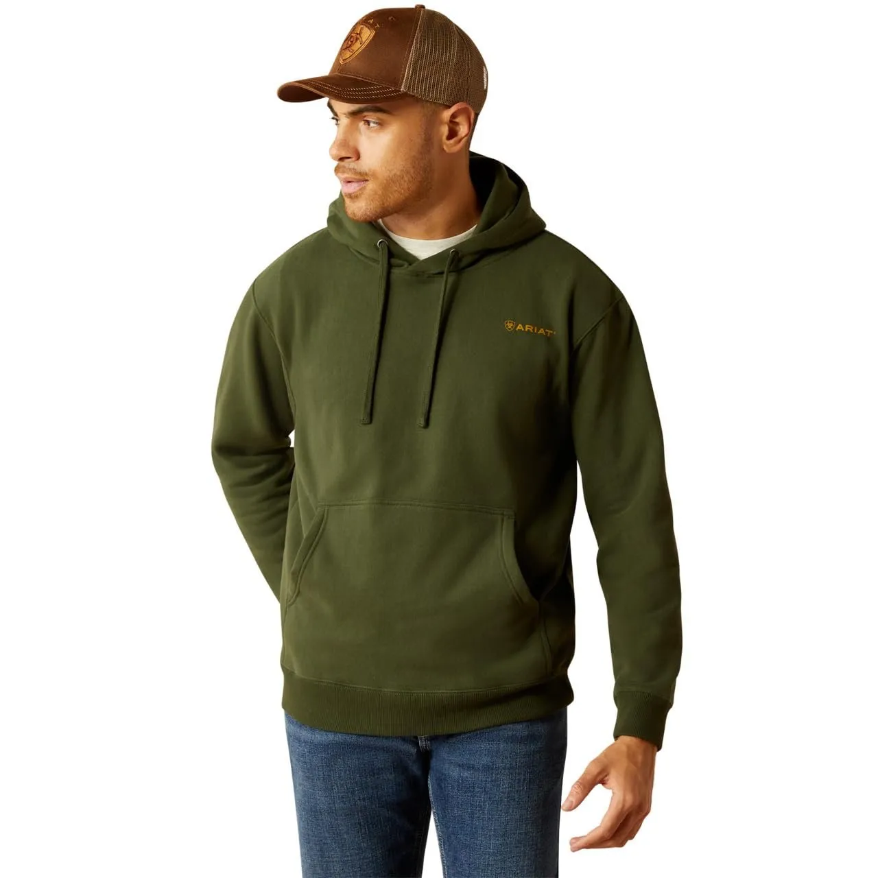 Ariat Men's Barbwire Skull Hoodie, Dark Green