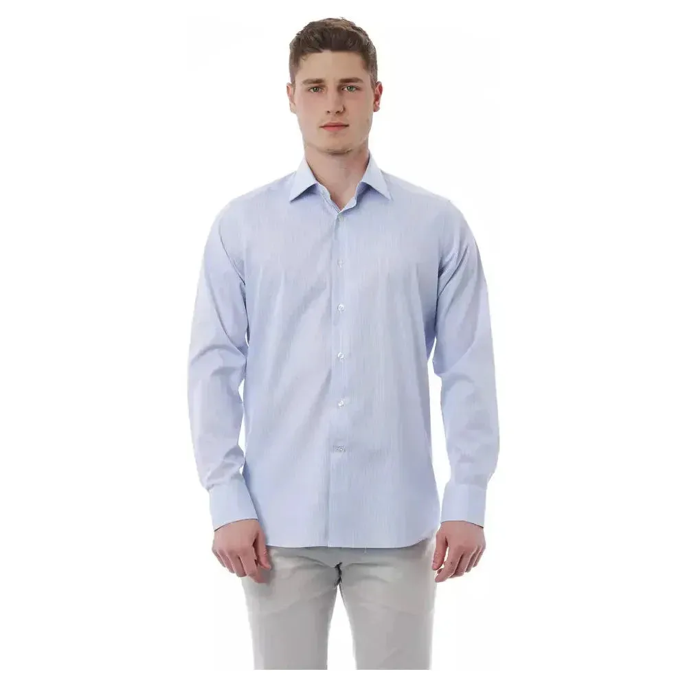 Bagutta Light Blue Cotton Men Shirt