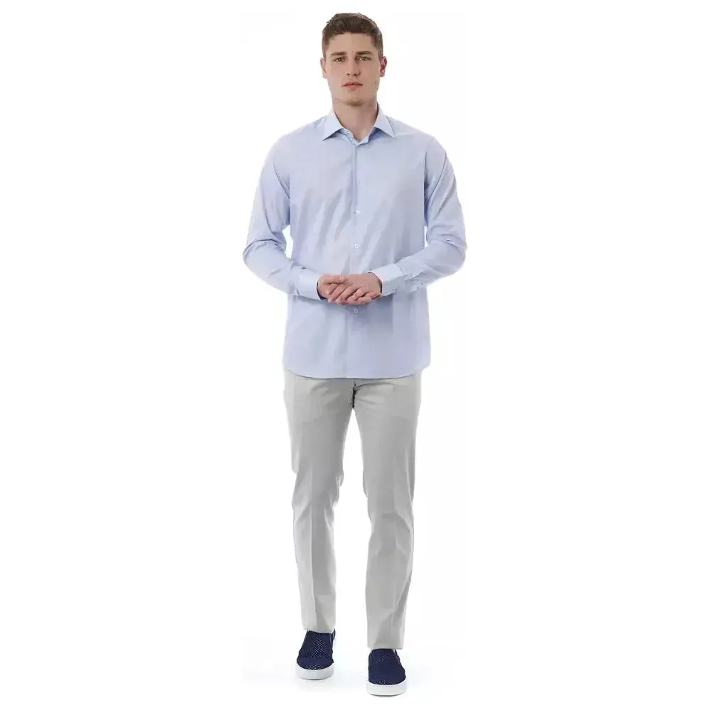 Bagutta Light Blue Cotton Men Shirt