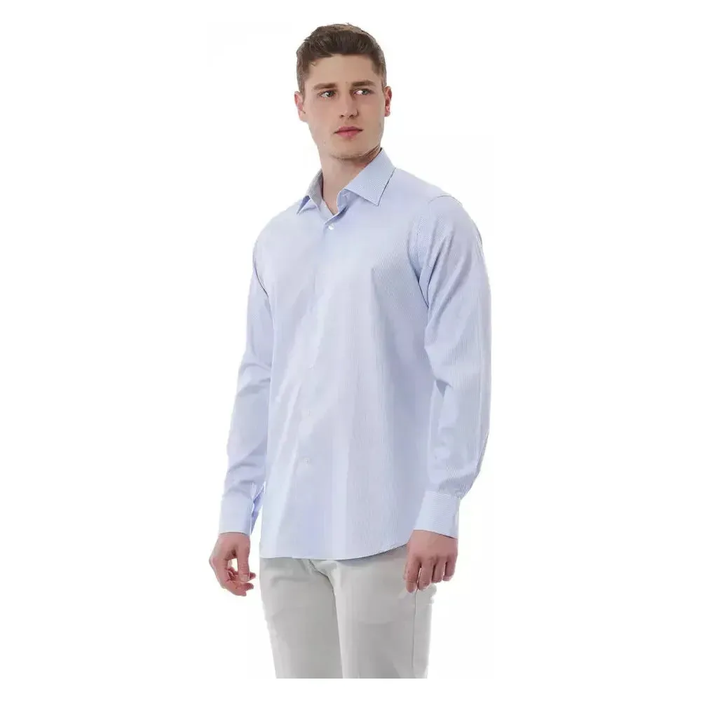 Bagutta Light Blue Cotton Men Shirt