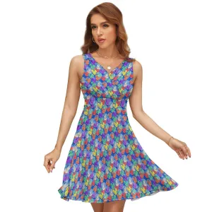 Balloon Collector V-Neck Sleeveless Dress