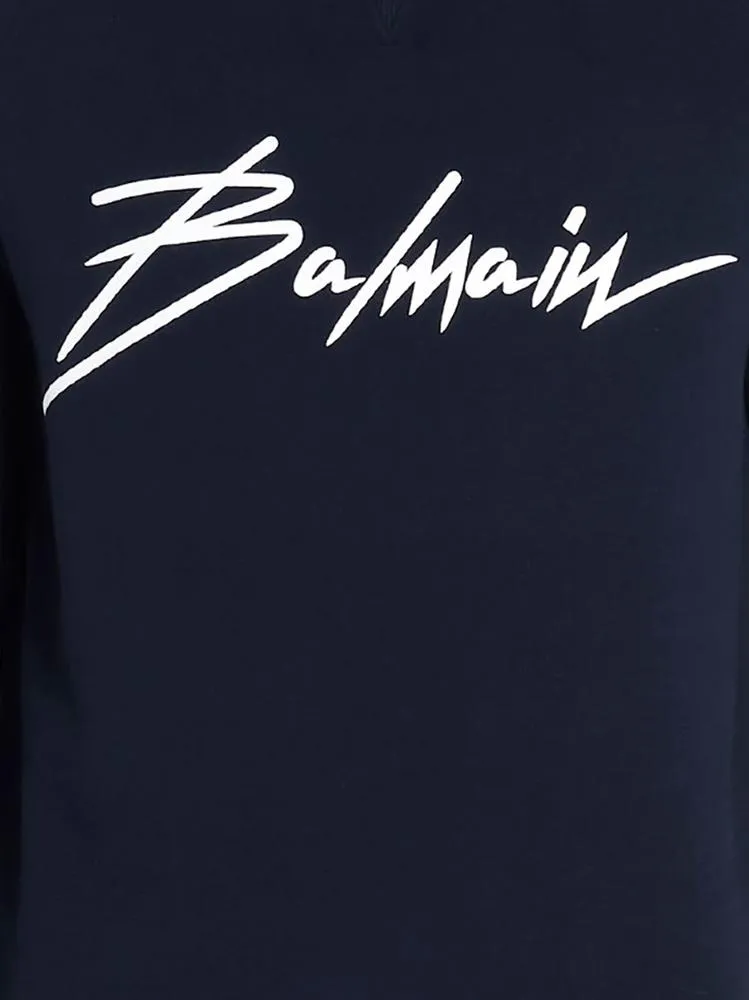 Balmain Logo Print Crewneck Jumper