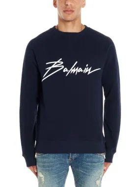 Balmain Logo Print Crewneck Jumper