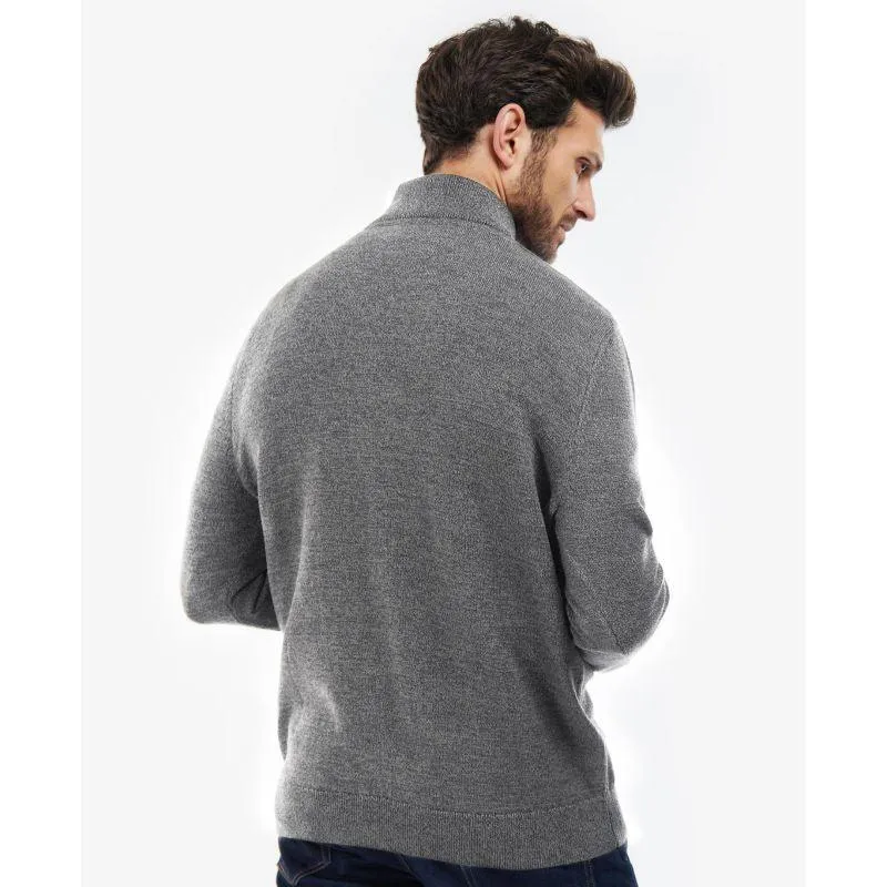 Barbour Firle Cotton Cashmere Mens 1/4 Zip Jumper - Grey Marl