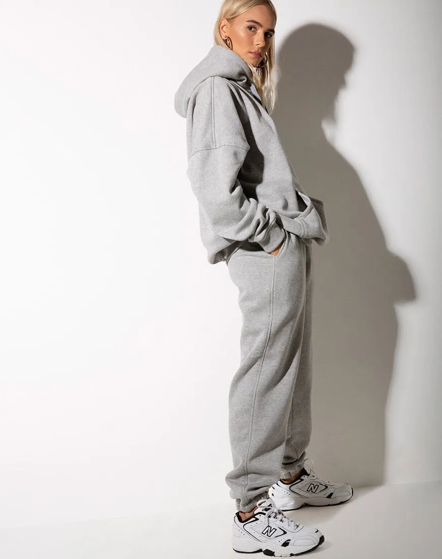 Basta Jogger in Grey Marl with 'Motel' Barcode Embro