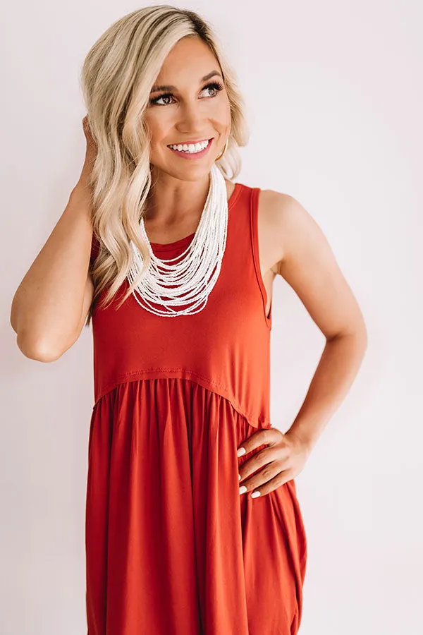 Beach Vibes Babydoll Dress In Aurora Red