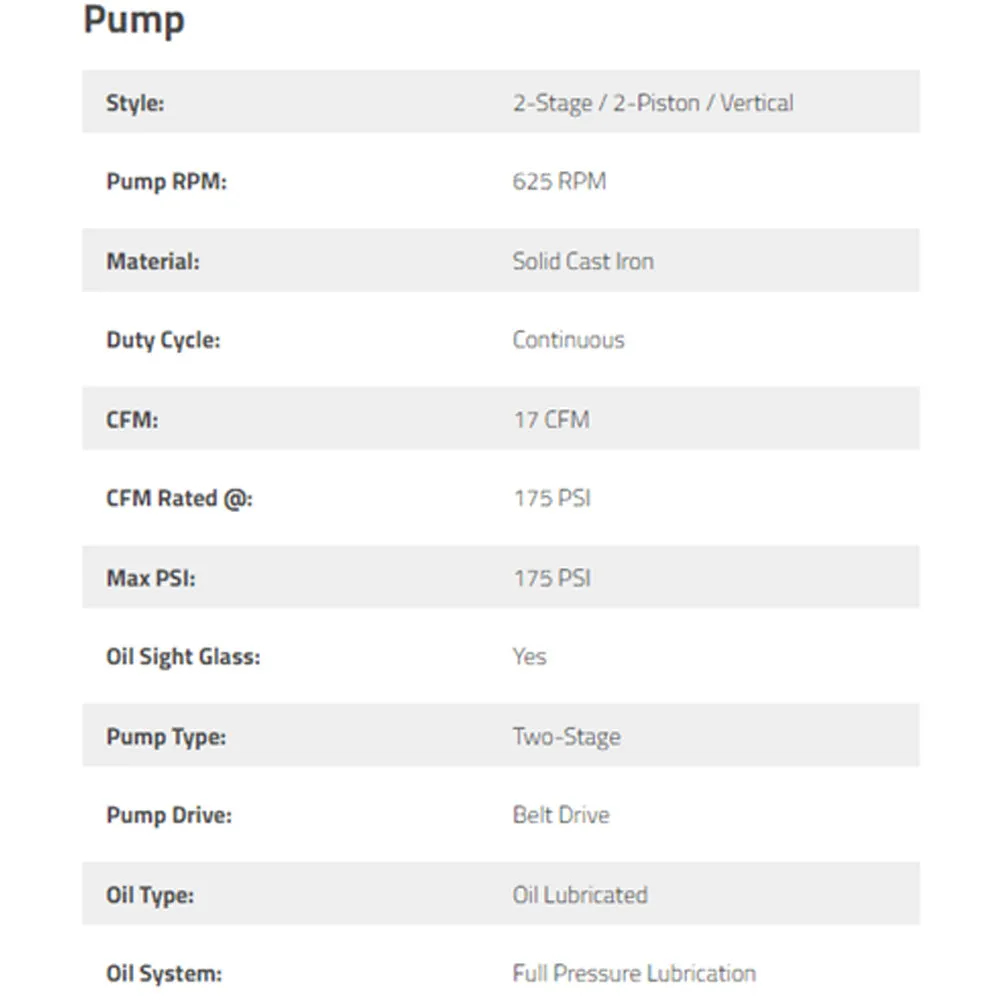 BendPak TSP-5 Air Compressor 5 HP  80-Gallon Vertical Tank