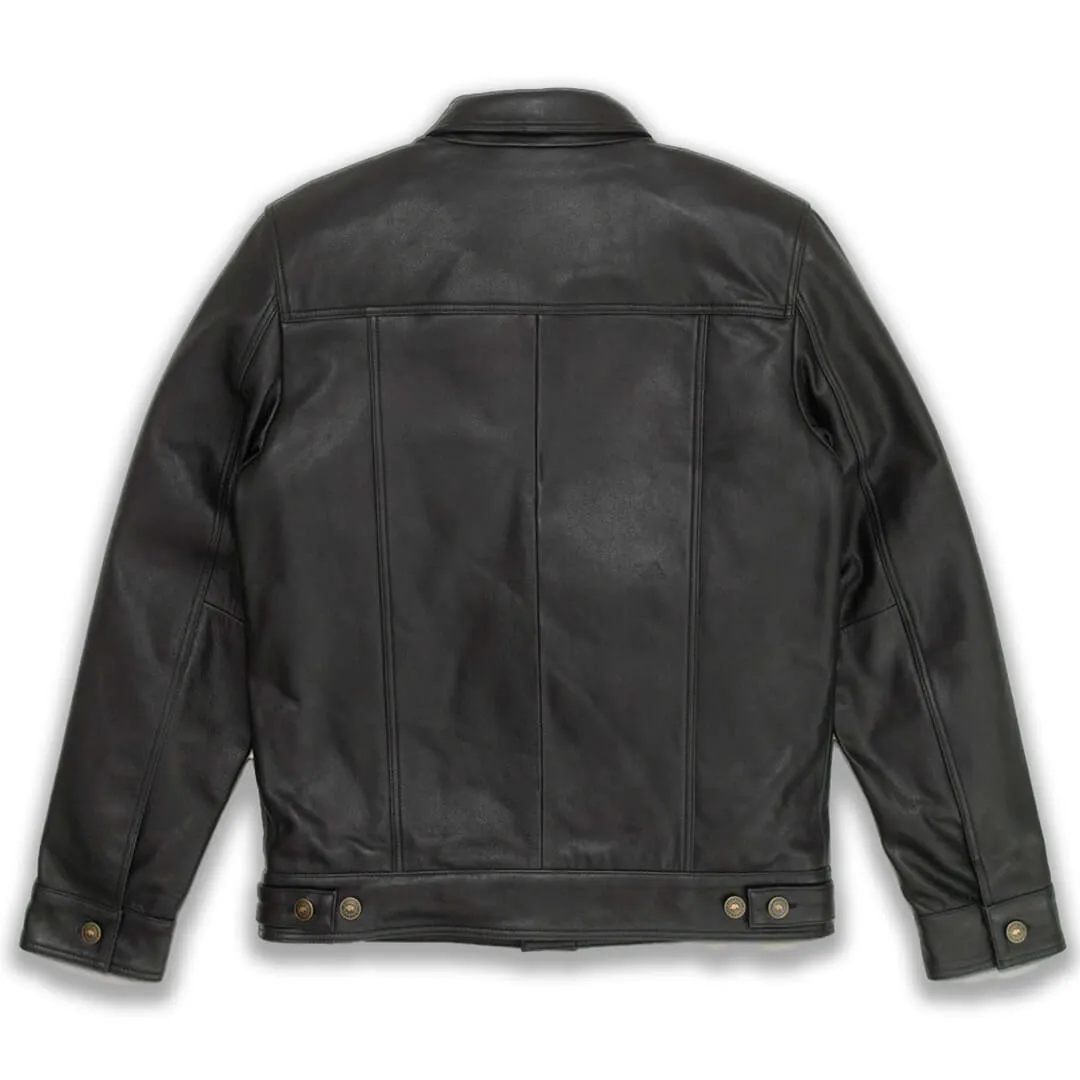 Black Leather Trucker Shirt