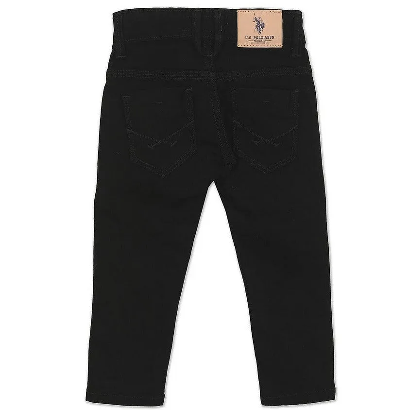 Black Mid Rise Slim Fit Clean Look Jeans