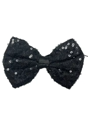 Black Mini Sequin Bow Tie