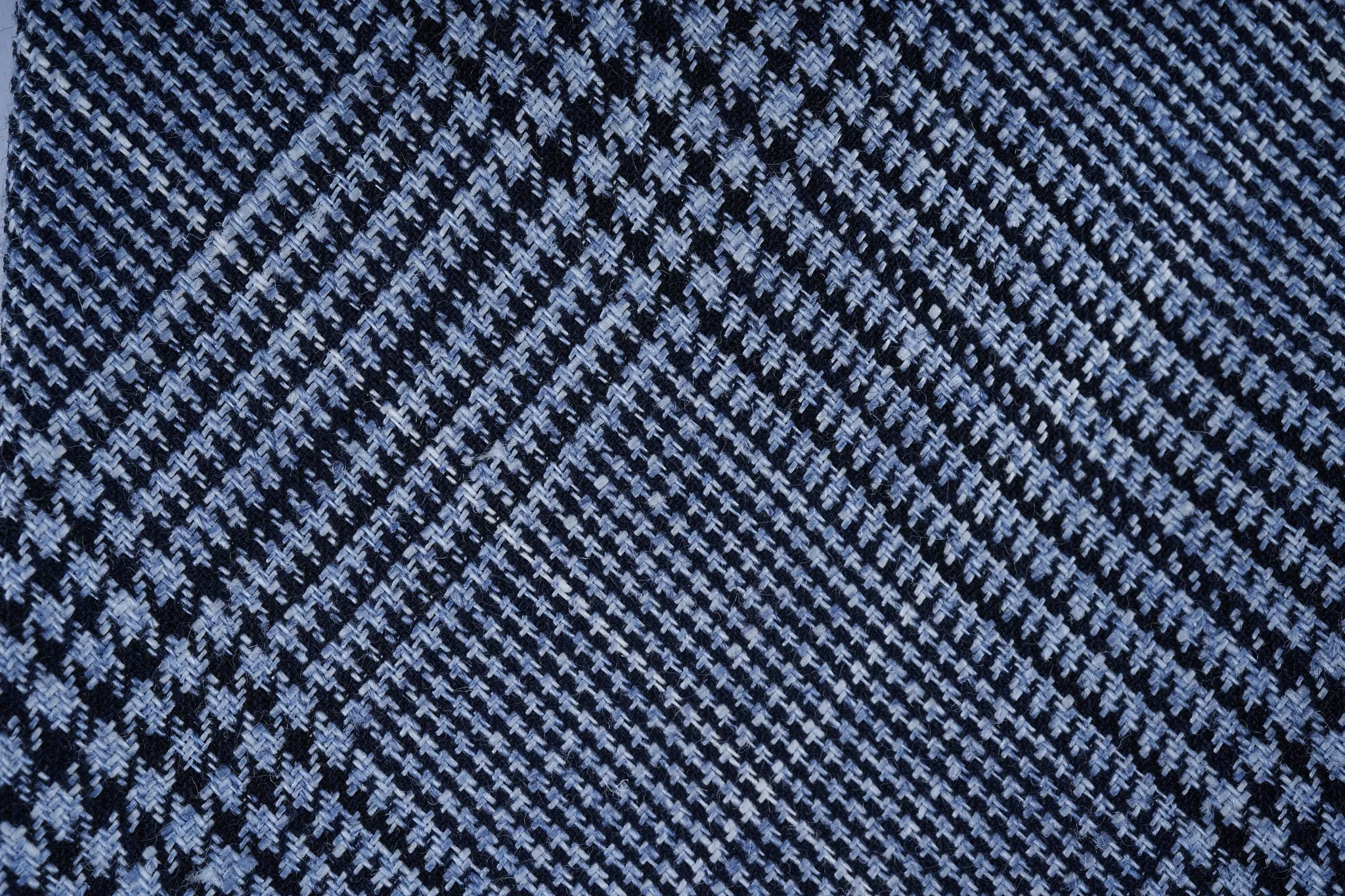 Blue Glencheck Wool Linen