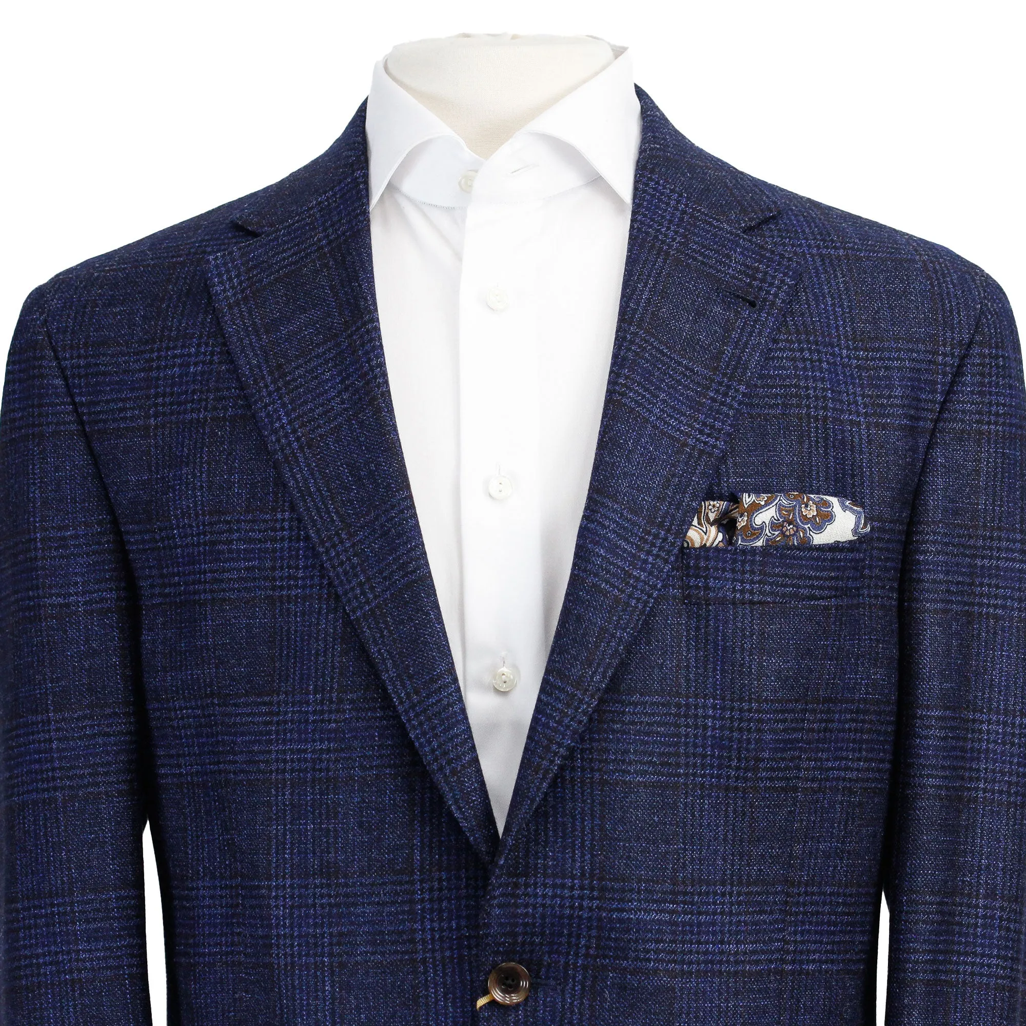 Blue Prince of Wales Check McAllen Contemporary Fit Sport Coat - Jack Victor