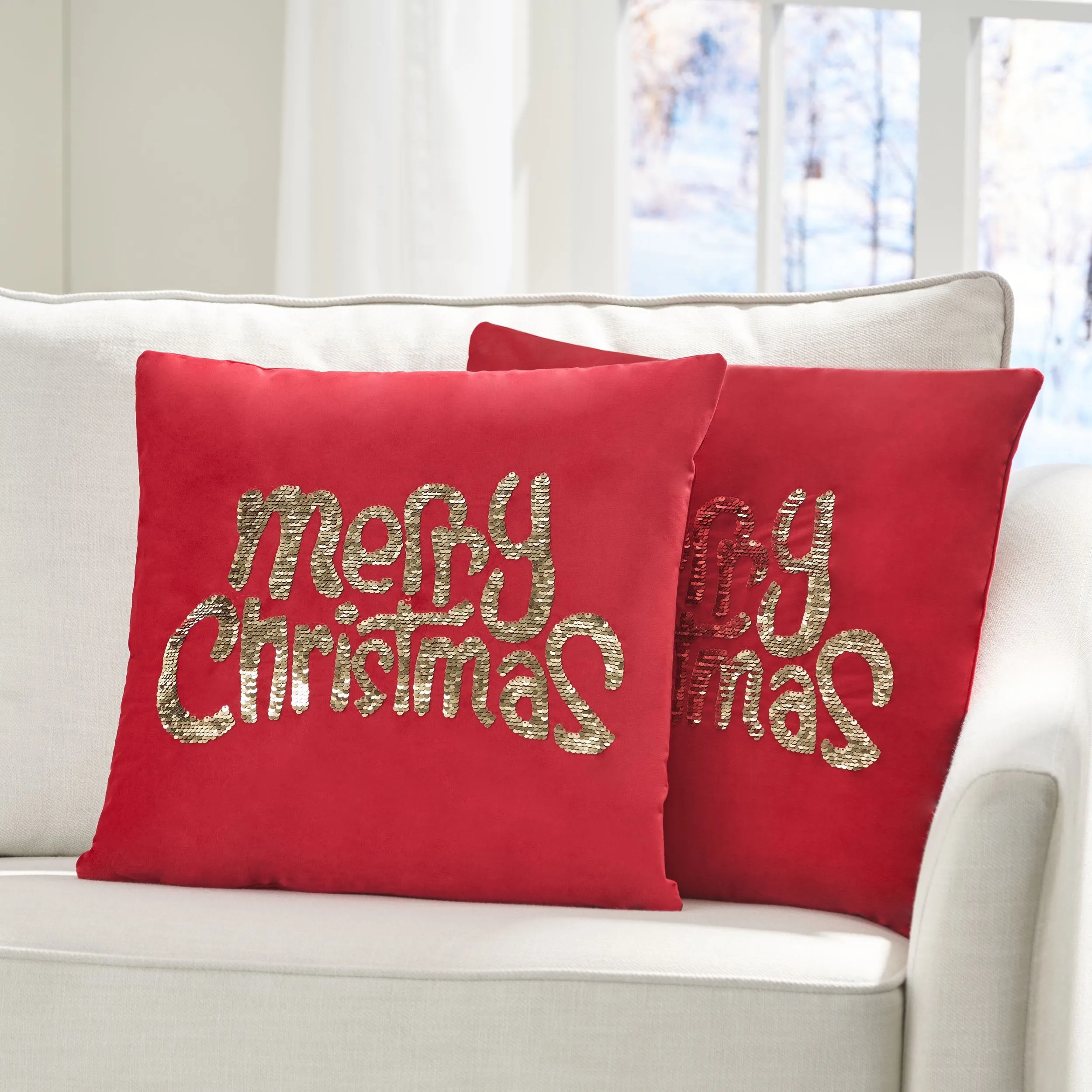 Bolivar Glam Velvet Christmas Throw Pillow Cover