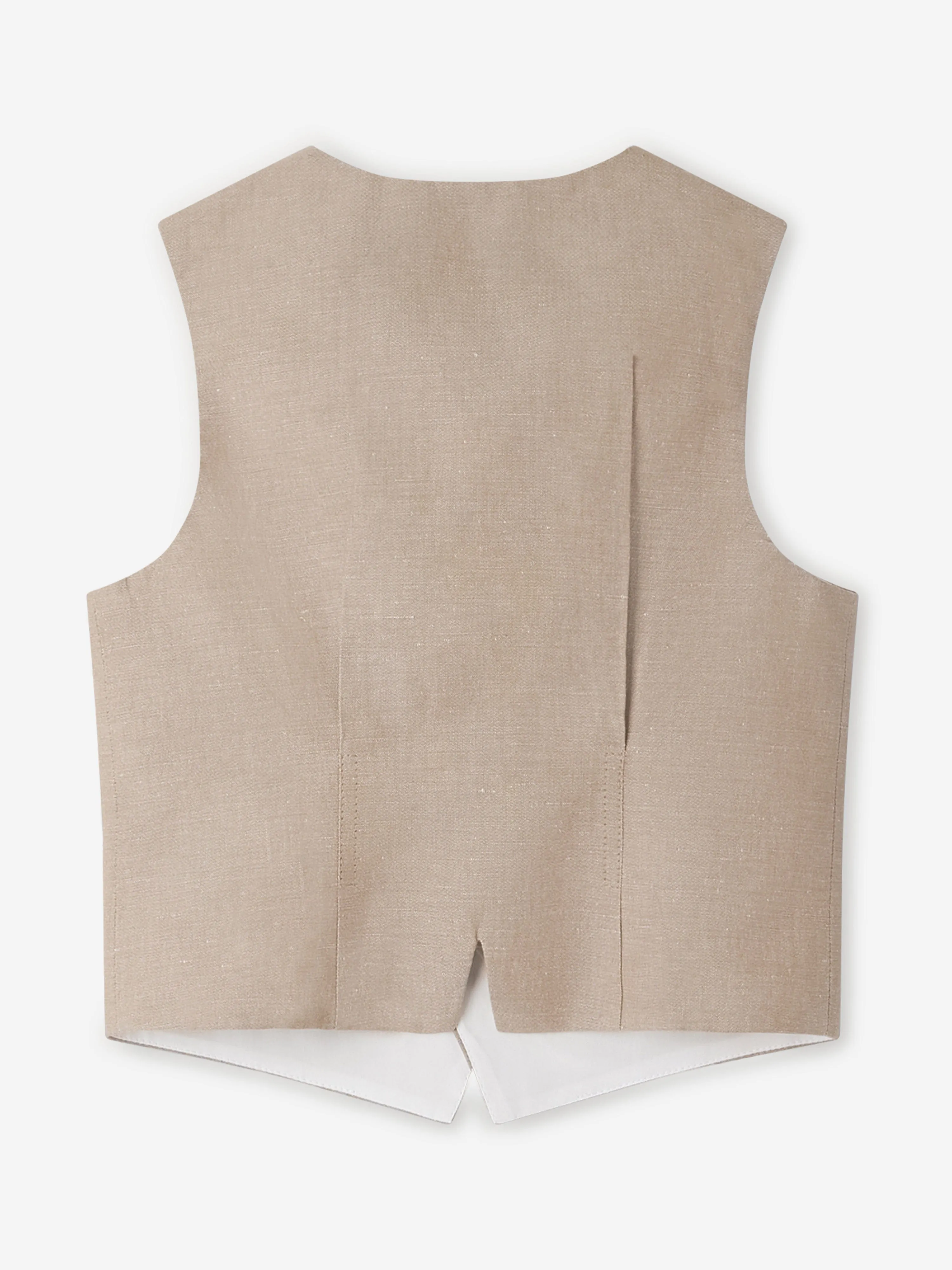 Bonpoint Boys Linen Angus Waistcoat in Brown