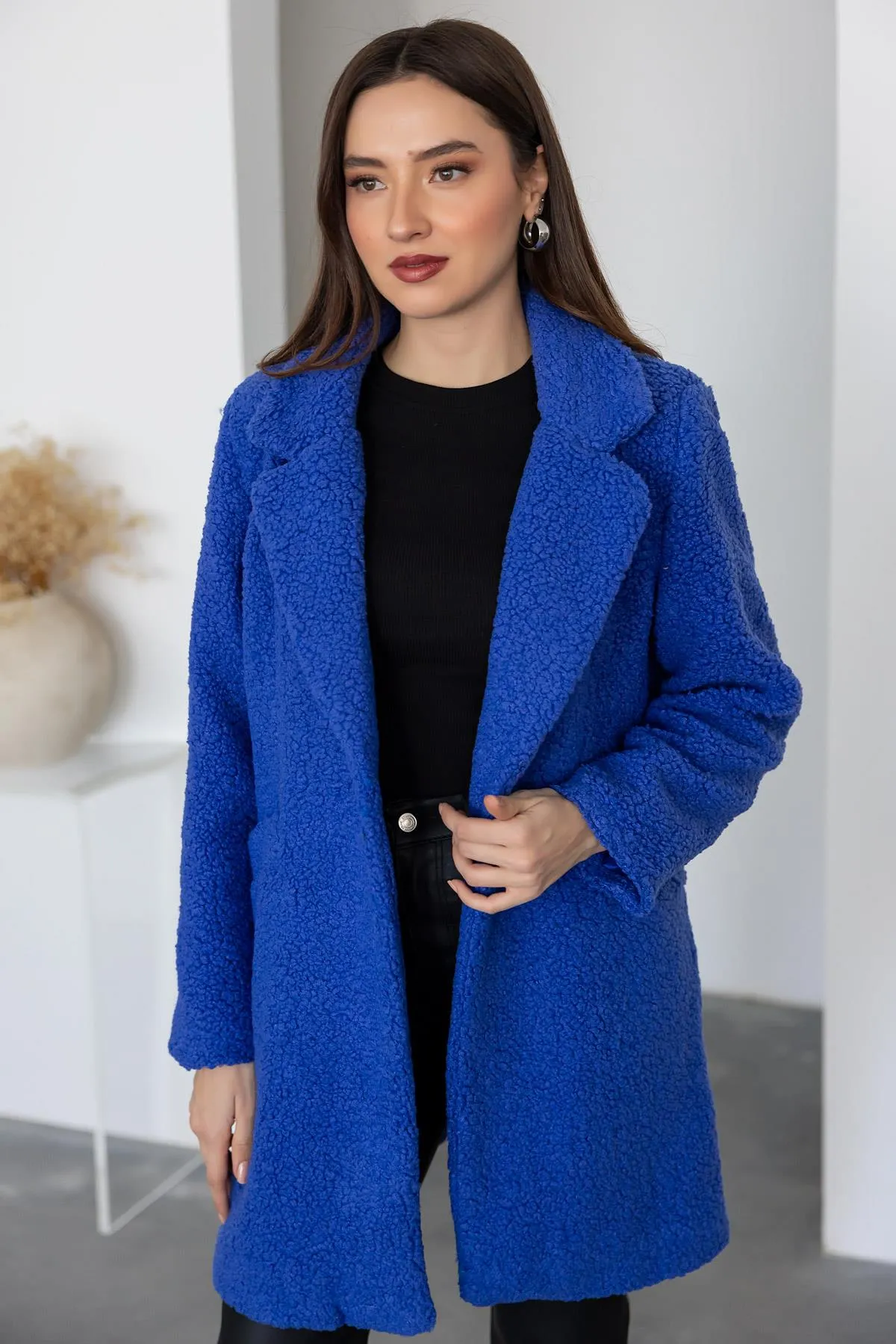 Boucle Short Coat - BLUE