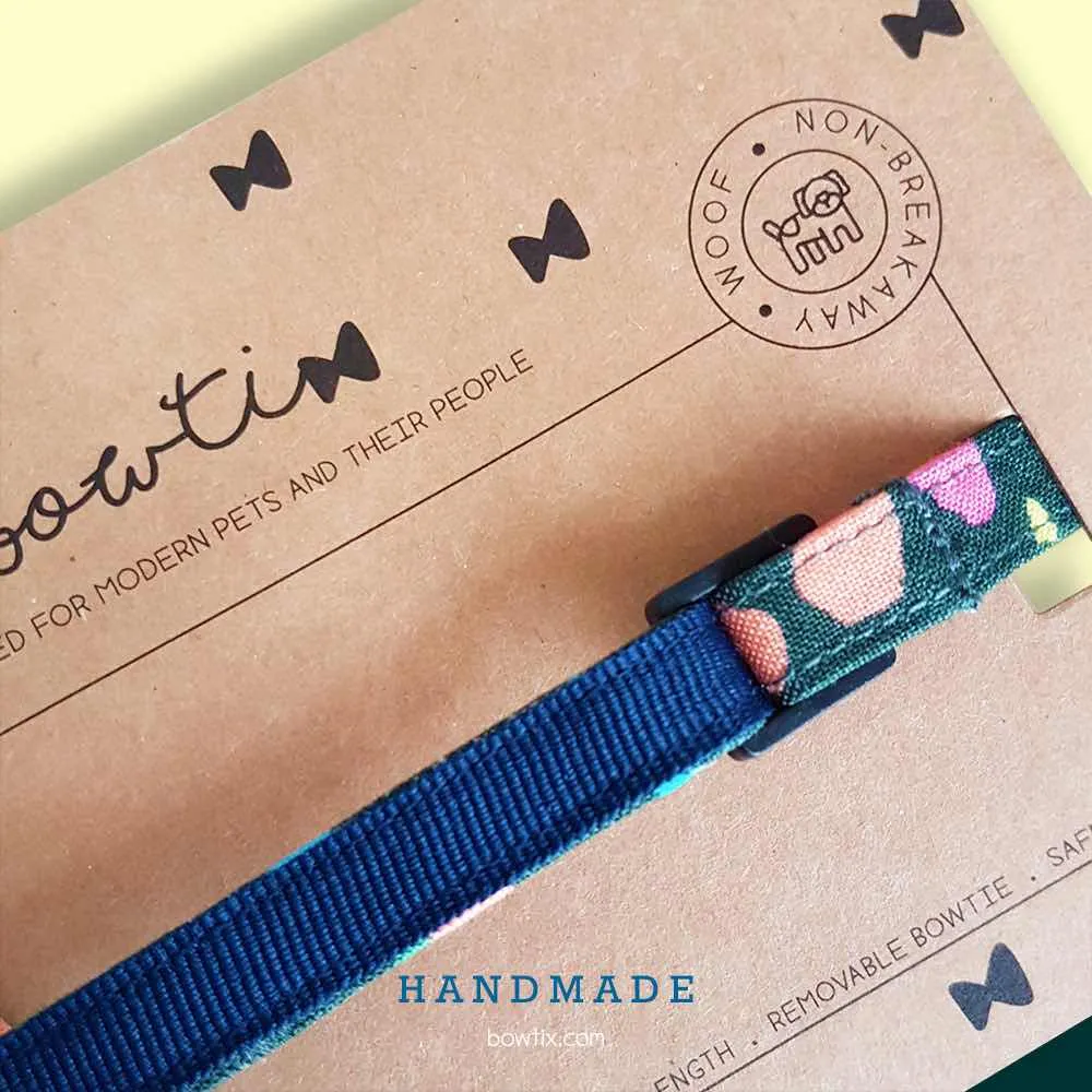 Bowtix Handmade Cat Collar With Removable Bowtie - Kukki Kukkii Meadow