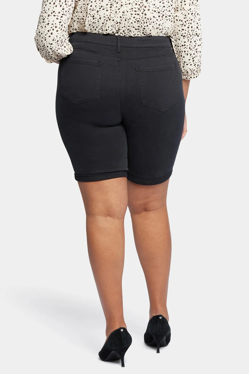 Briella 11 Inch Denim Shorts In Plus Size - Black