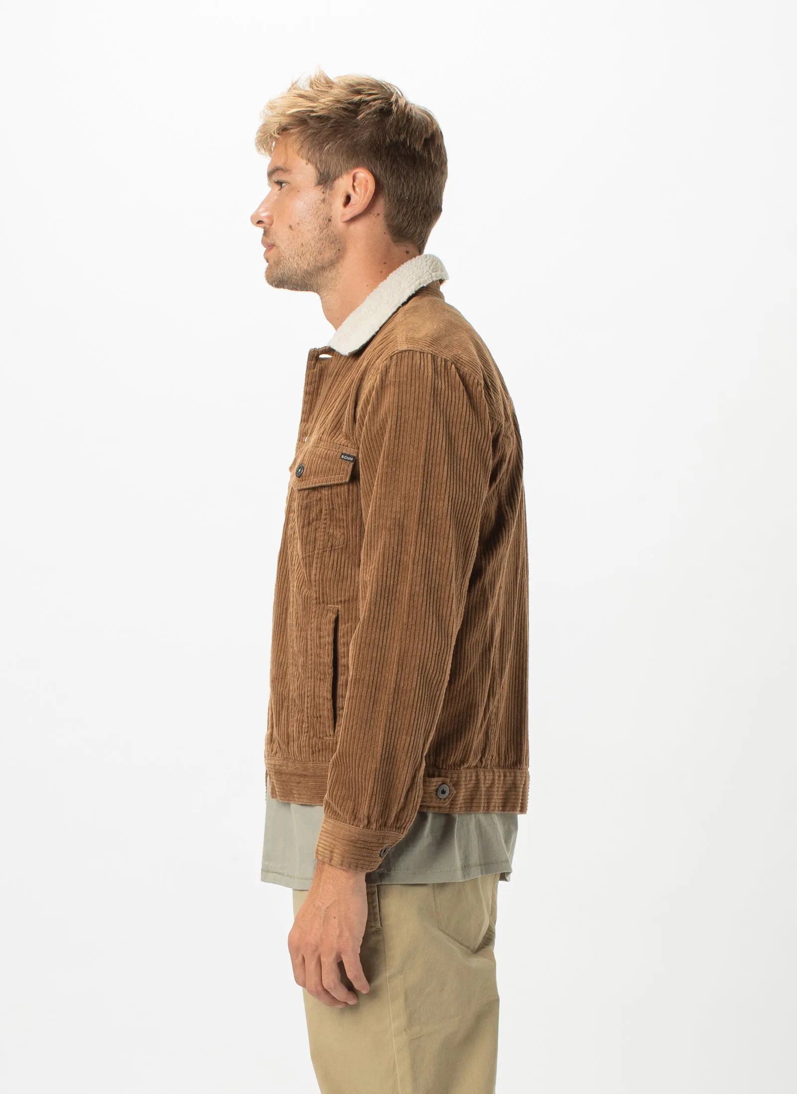 B.Rigid Sherpa Collar Jacket Clay Cord