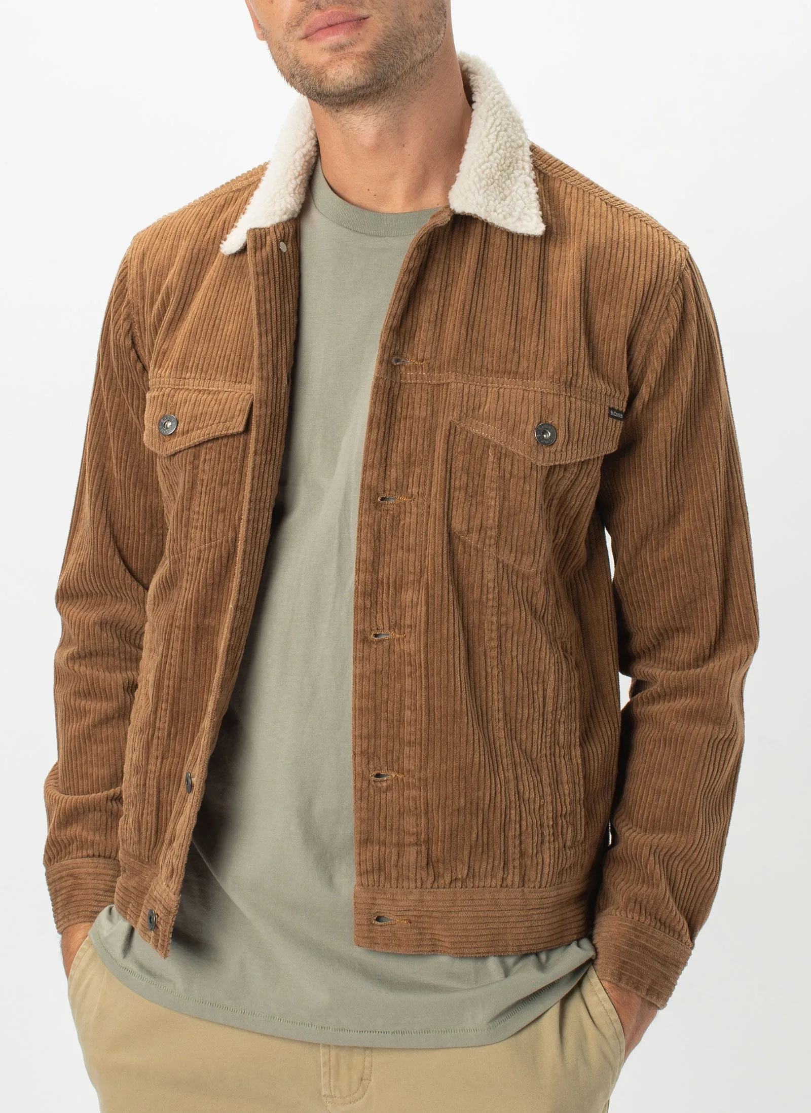 B.Rigid Sherpa Collar Jacket Clay Cord