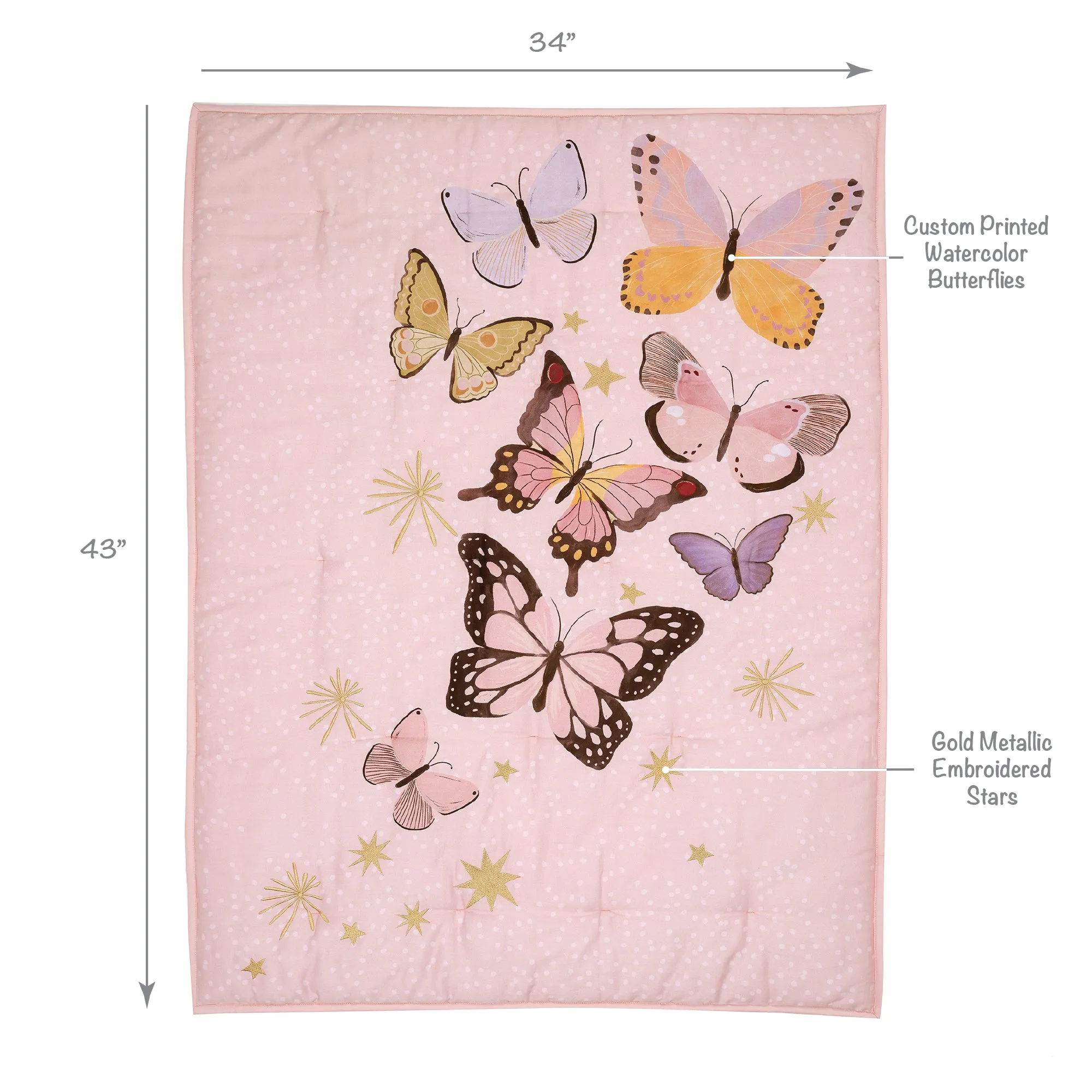 Butterfly Dreams 3-Piece Crib Bedding Set