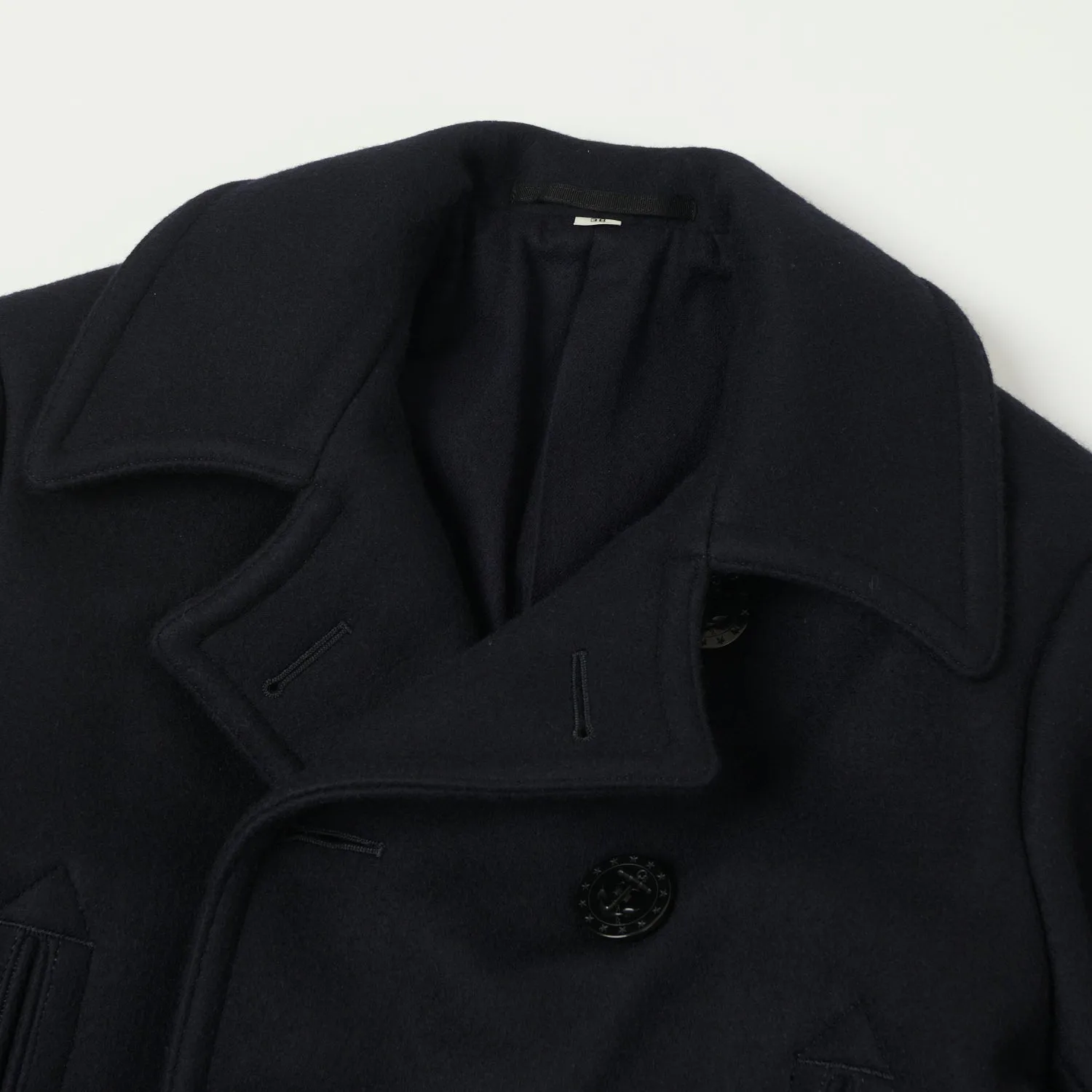 Buzz Rickson's BR14146 U.S.N. Long Pea Coat - Navy