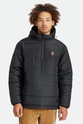 Cass 1/2 Zip Hooded Puffer Jacket - Black