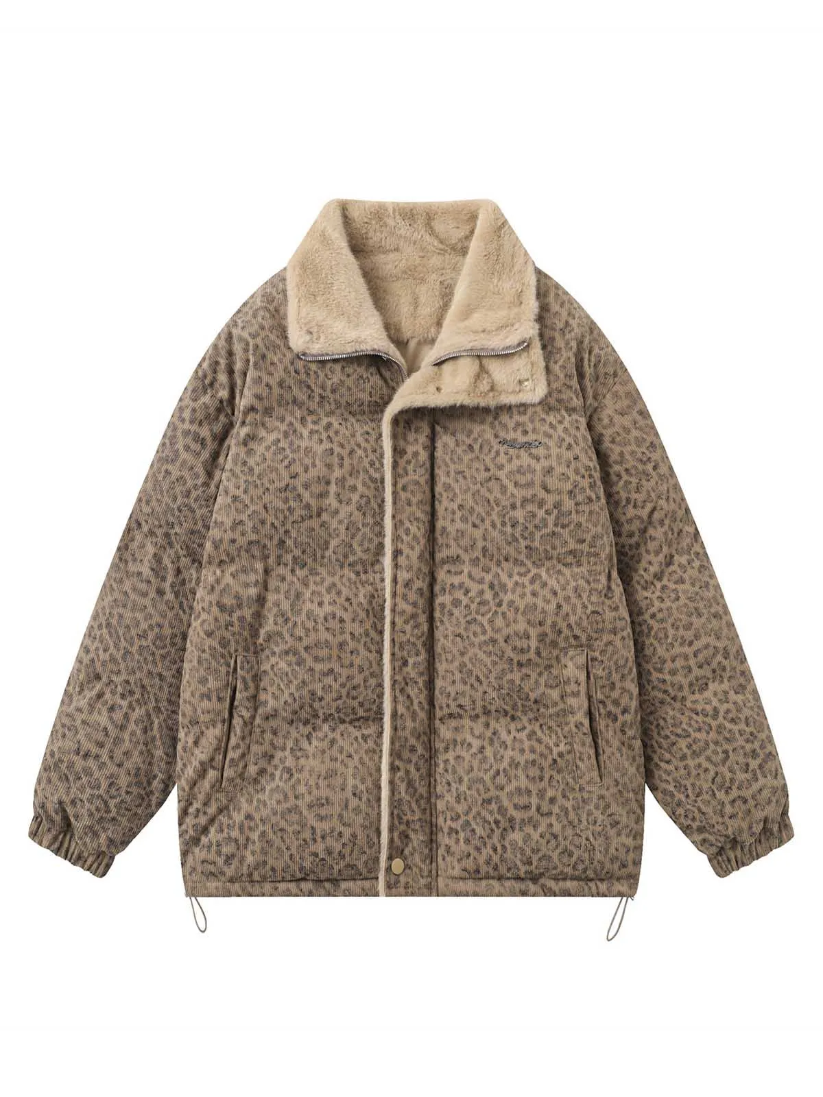 Cheetah Sherpa-Lined Puffer Jacket