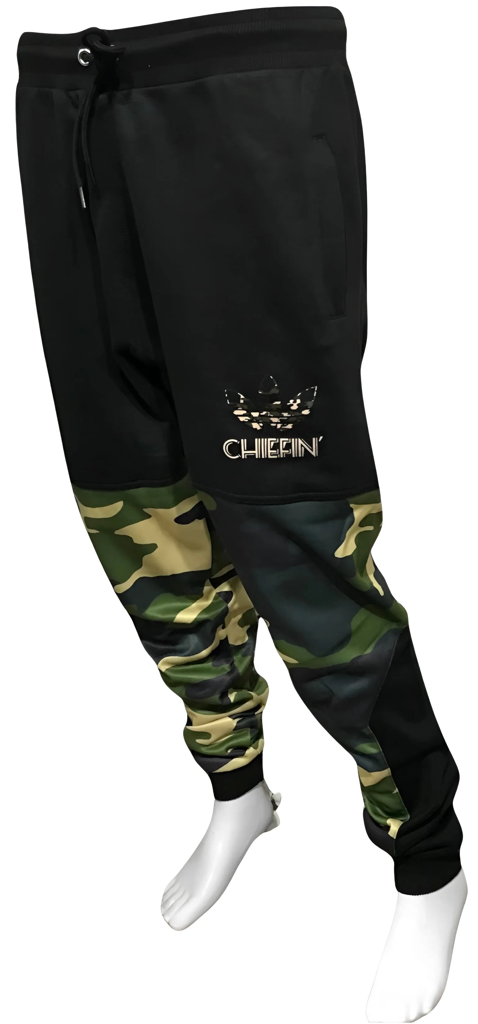 ^CHIEFIN’ ADI-FEATHER^ (GREEN CAMOUFLAGE) LUX JOGGER SWEATPANTS (CUT & SEW)