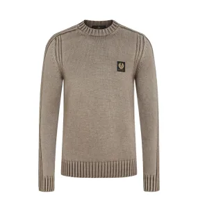 Clay Brown Watch Crewneck Merino Wool Sweater