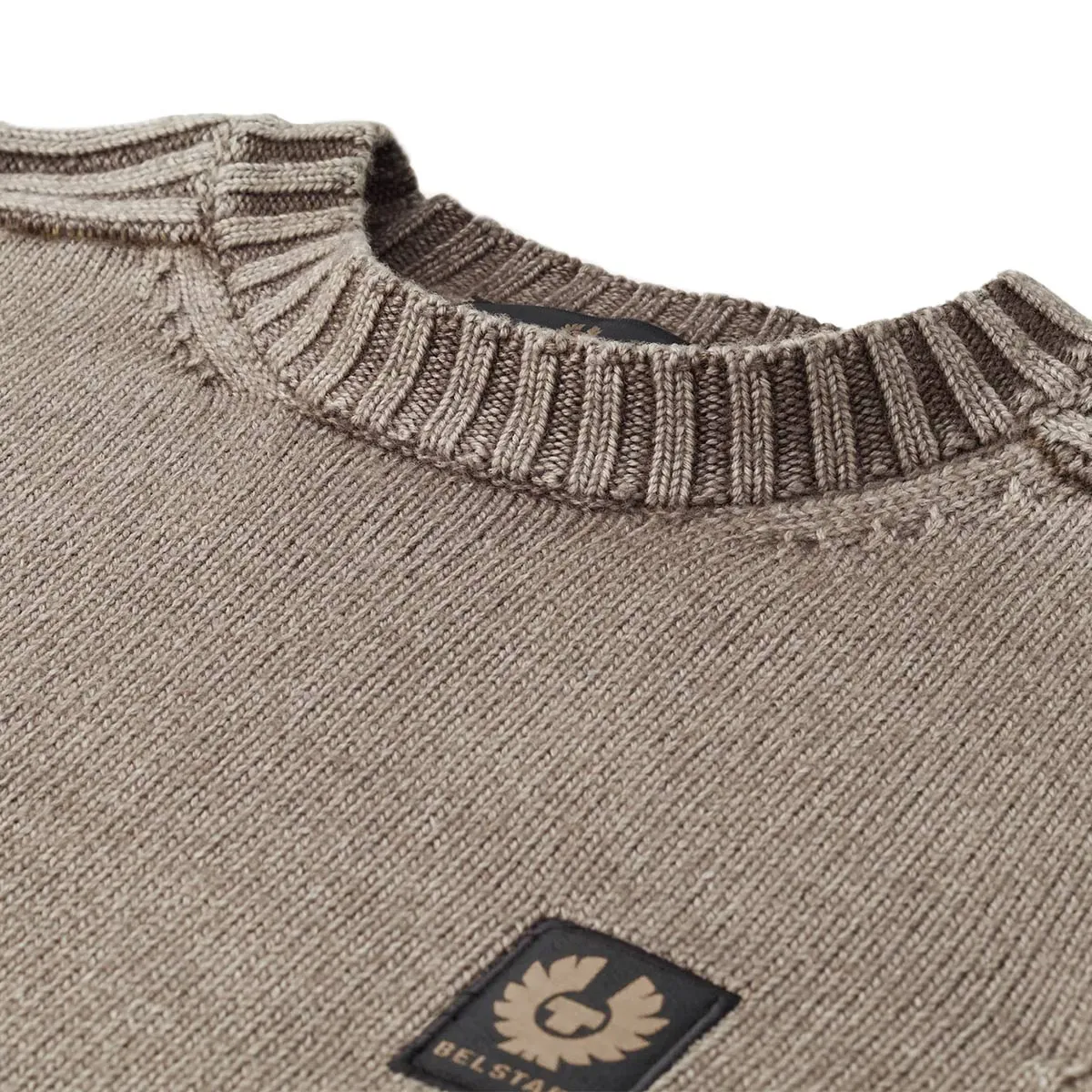 Clay Brown Watch Crewneck Merino Wool Sweater