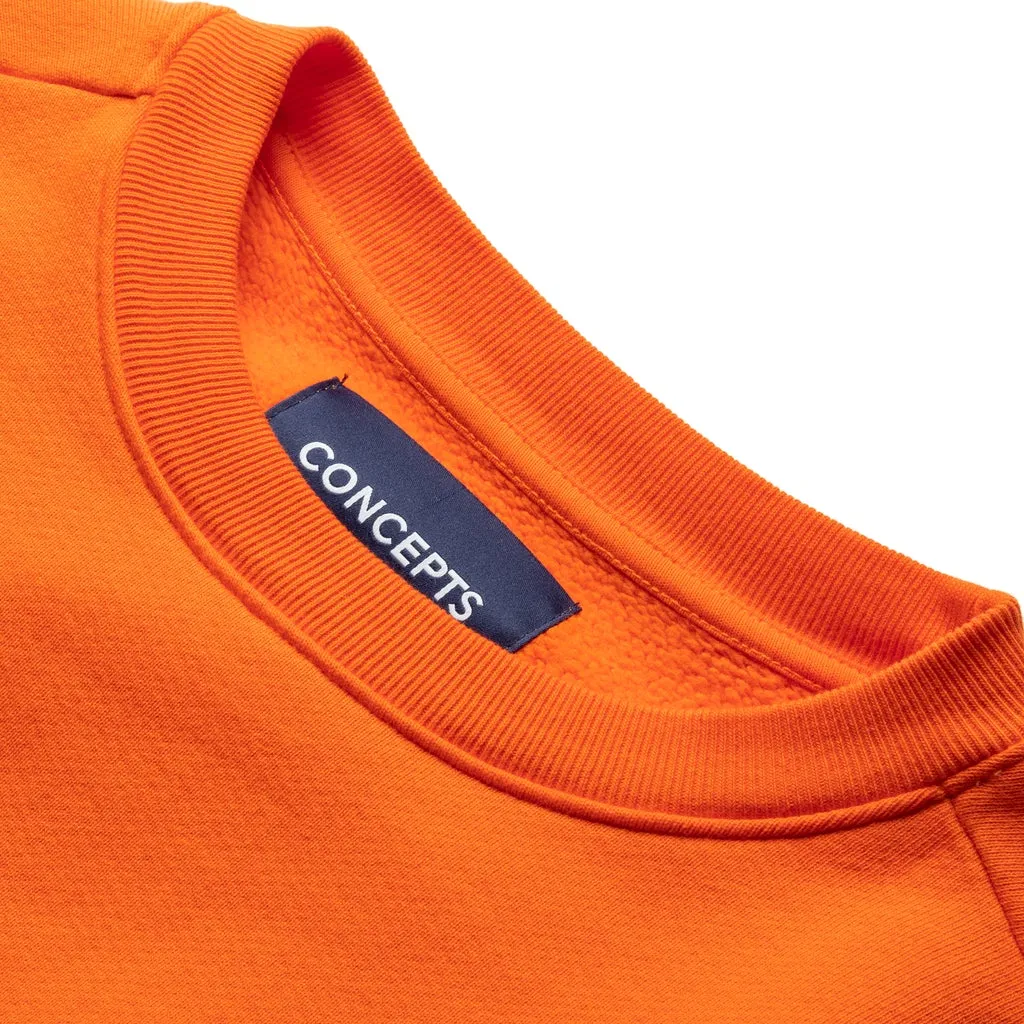 Concepts Leather Patch Crewneck (Orange)