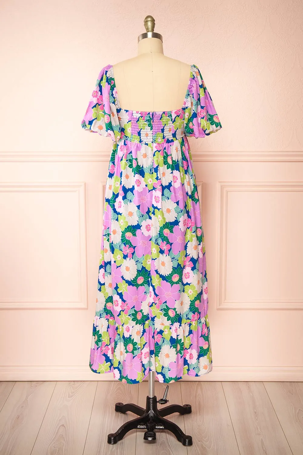 Cornelia | Colourful Floral Midi Babydoll Dress