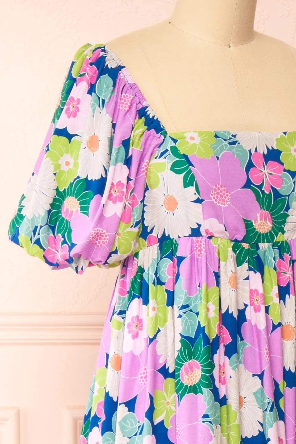 Cornelia | Colourful Floral Midi Babydoll Dress