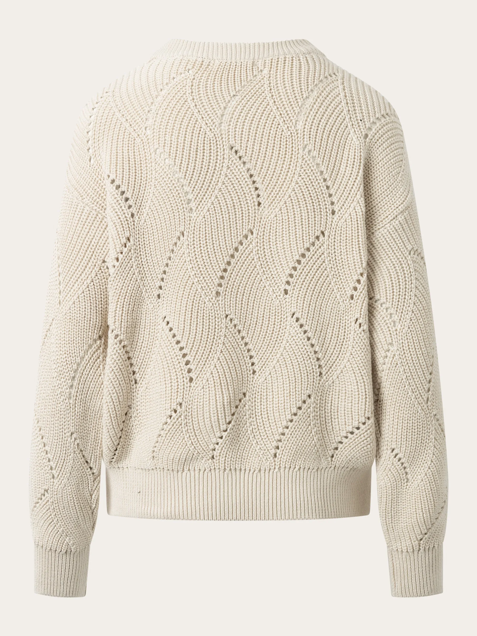 Cotton cable crew neck - Buttercream