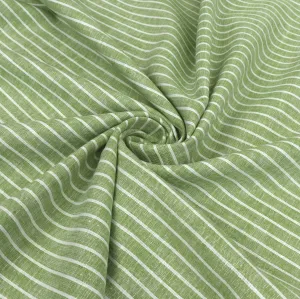 Cotton Linen - Marled Lime Green - Stripe