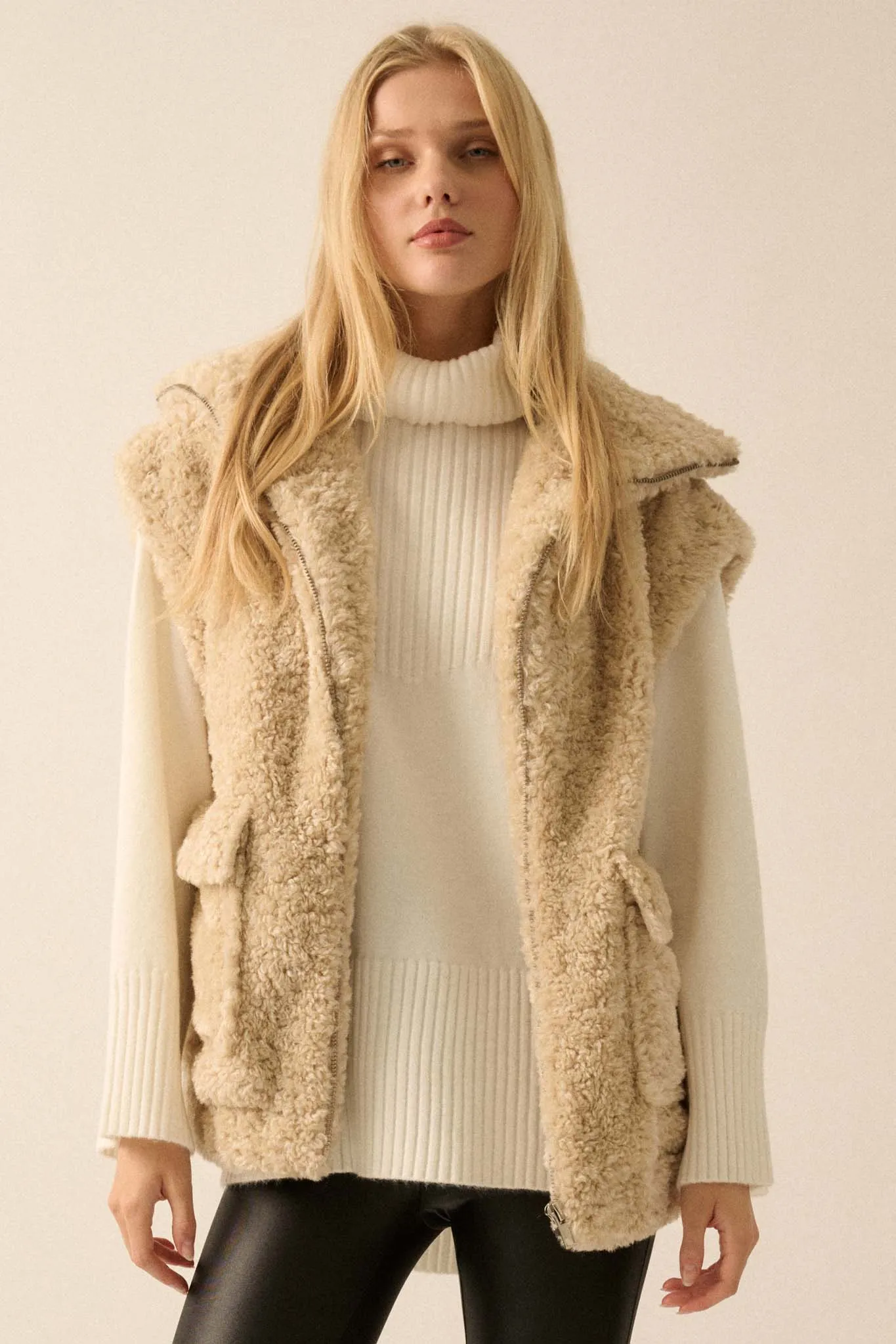 Creature Comforts Zip-Up Faux Fur Vest