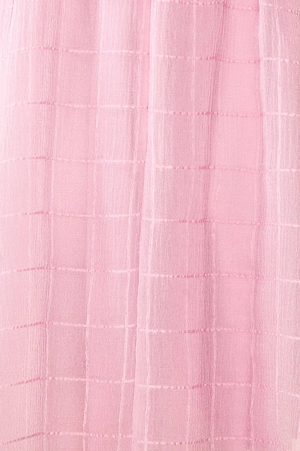 Crocus | Pink Plaid Babydoll Dress w/ Puffy Sleeves