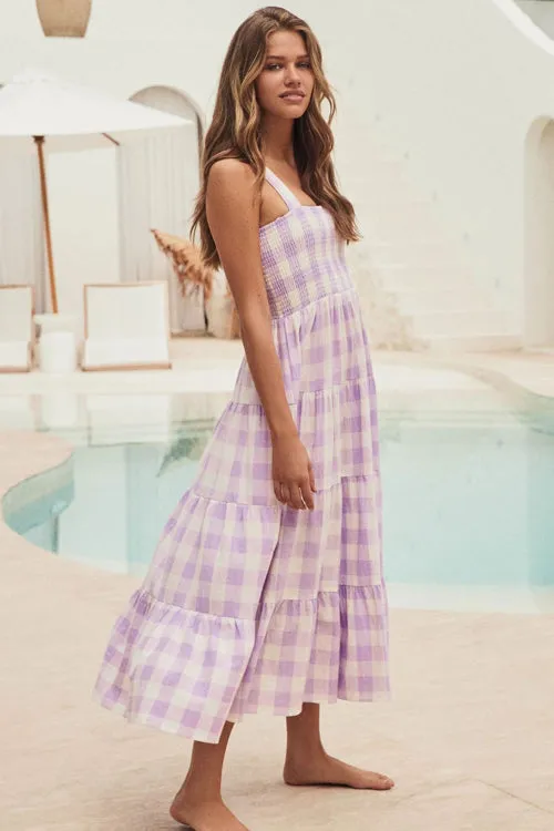 Dance With Me Plaid Print Babydoll Maxi Dress - 3 Colors