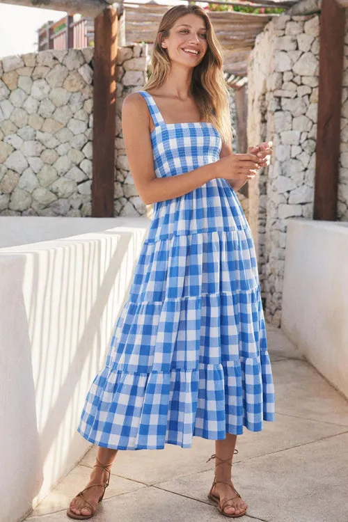 Dance With Me Plaid Print Babydoll Maxi Dress - 3 Colors