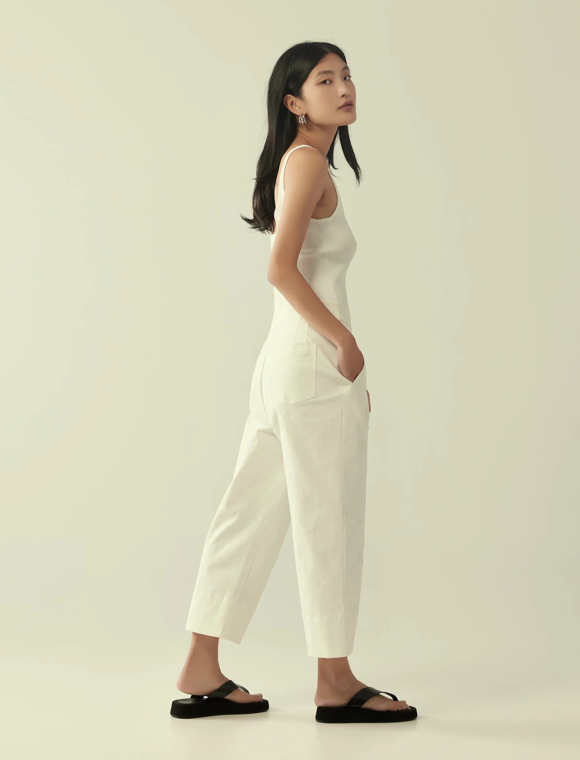 deep pleat structured trousers