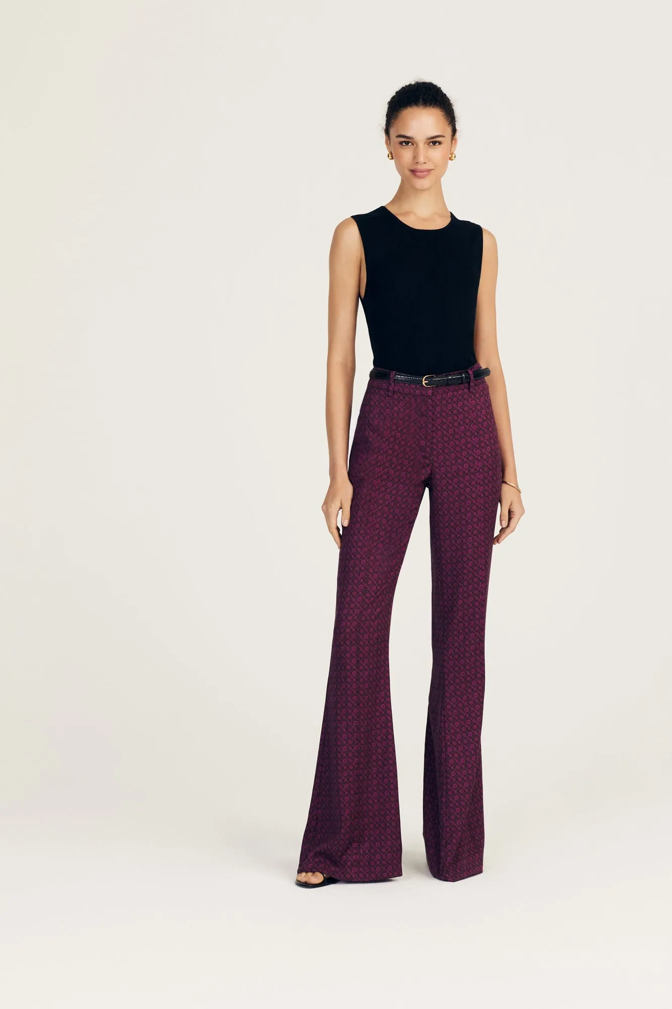 Derek Lam 10 Crosby - Cami High Rise Flare Pant in Bordelaise