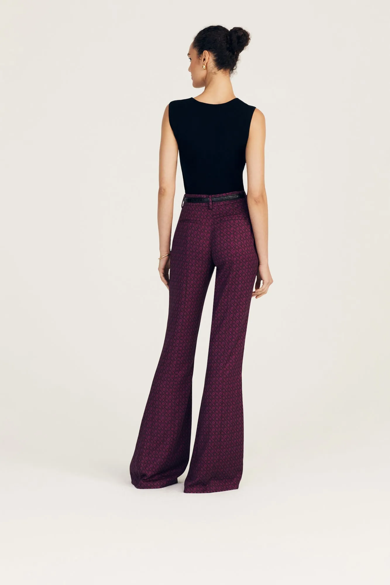 Derek Lam 10 Crosby - Cami High Rise Flare Pant in Bordelaise